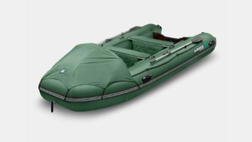 Надувная лодка GLADIATOR E420PRO, черно-бирюзовый