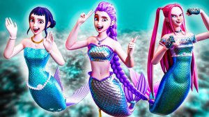 РУМИ, МИРА И ЗОИ СТАЛИ РУСАЛКАМИ!!! K-Pop Охотницы на Демонов Huntrix анимация