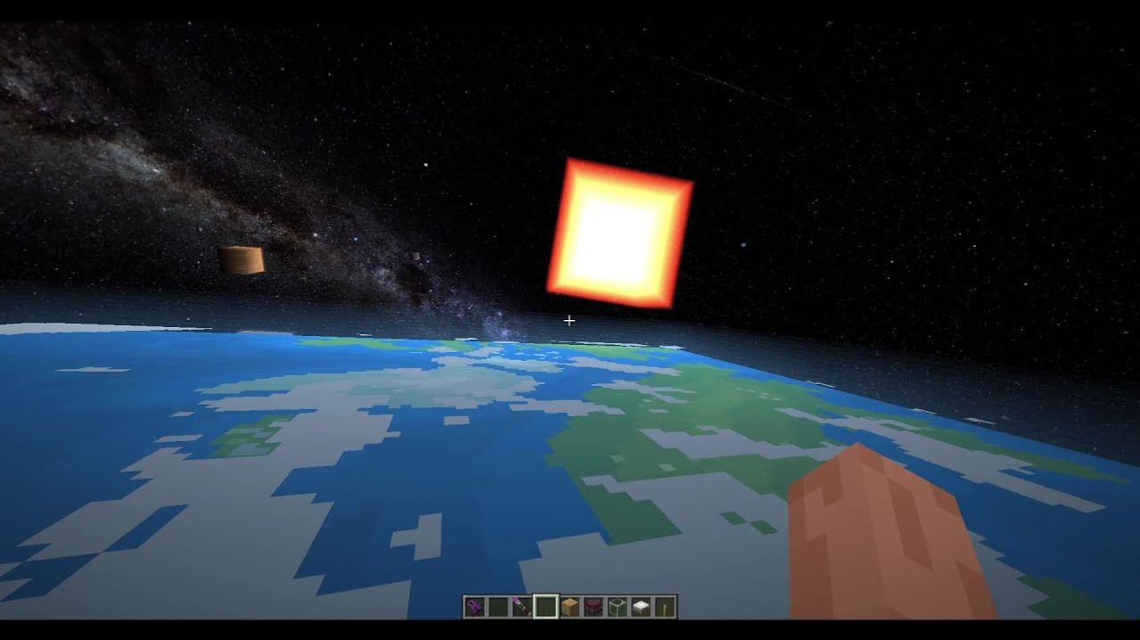 летим в космос с другом в майнкрафт