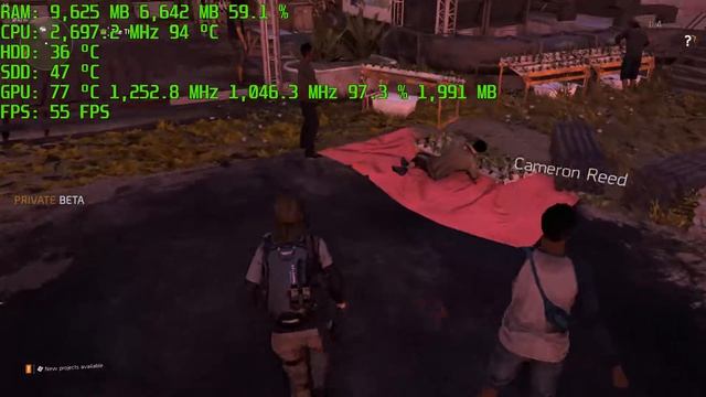 Тест ноутбука DEXP Ares E113 в игре Tom Clancys The Division 2 Private Beta GTX 960M 2GB+Intel i7-47