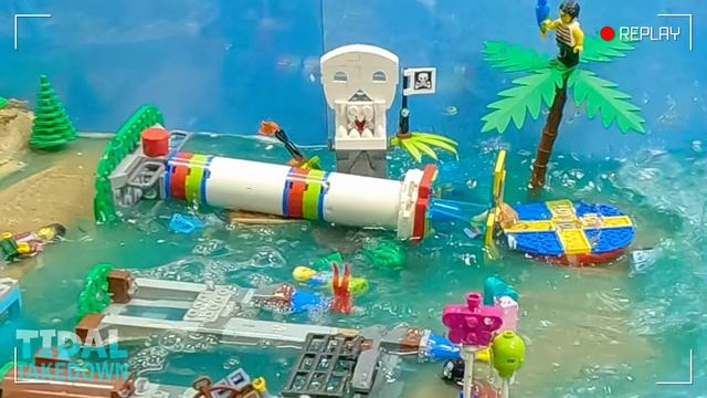22. I Built and Flooded a LEGO THEME PARK - Tsunami Dam Breach Experiment смотреть онлайн