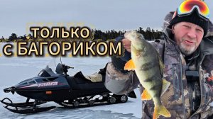 Окуни-гиганты не лезут в лунку. На снегоходах по сибирским озерам.