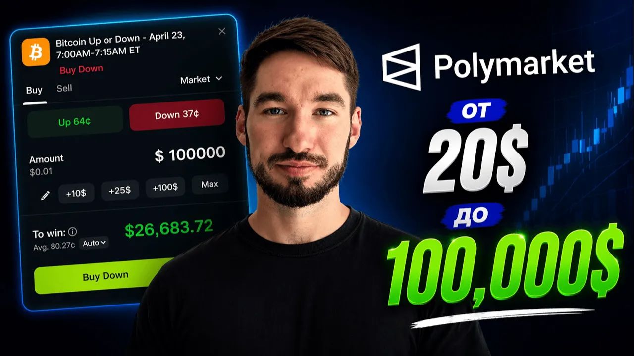 Как превратить 20 в 100 000 на Polymarket Лучшая стратегия на Полимаркет.