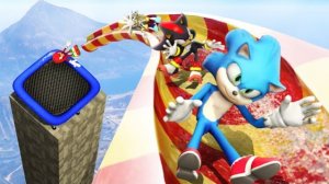 GTA 5 СКОМАНДА СОНИКА: ОГРОМНЫЕ ВОДНЫЕ ГОРКИ И ТРАМПЛИНЫ С РЭГДОЛЛОМ