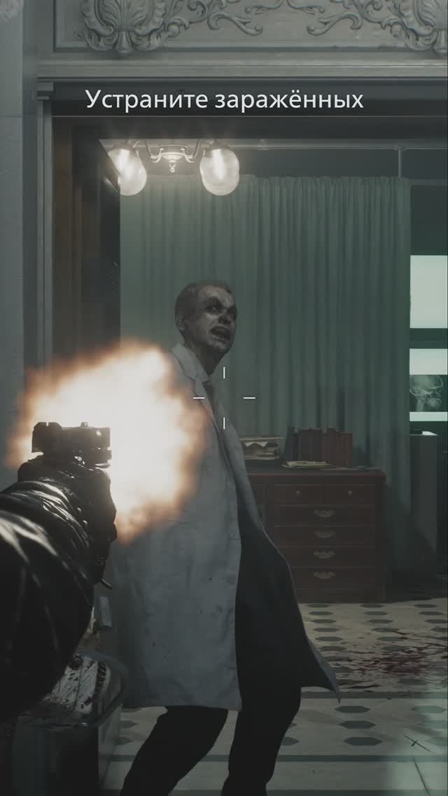 Resident Evil Requiem  Леон  убивает Зомби с бензопилой.