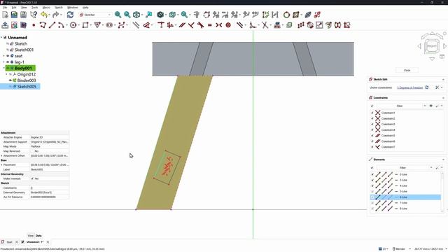 Учебное пособие по деревообработке FreeCAD 7 Модель табурета с угловой ножкой