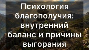 Психология благополучия: 12 вопросов о внутреннем балансе и причинах выгорания