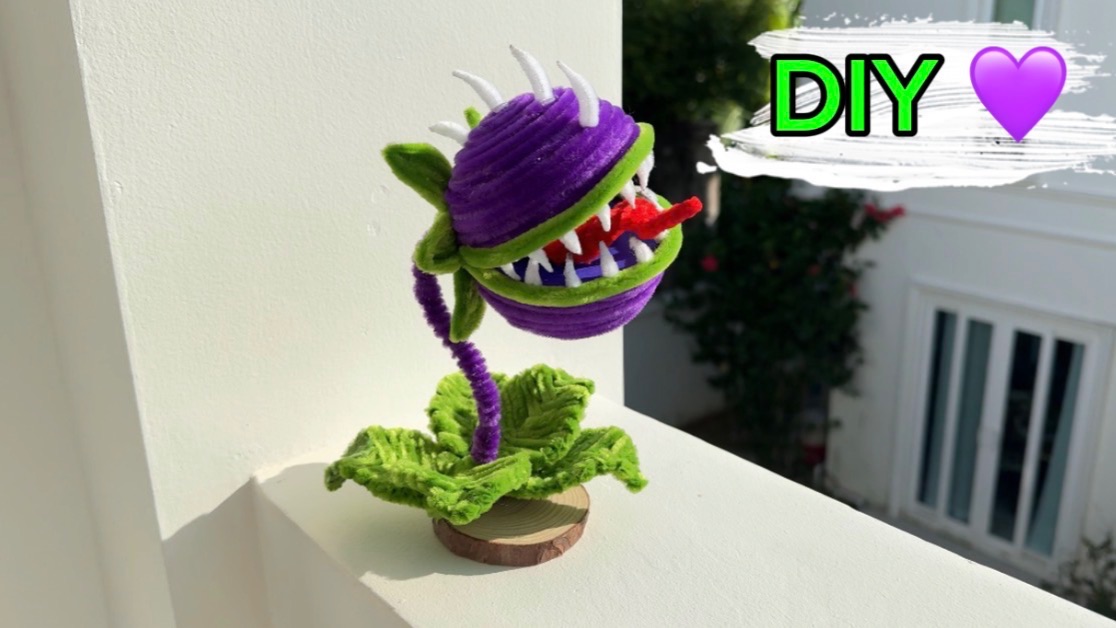 Зубастик персонаж игры Plants Vs. Zombies из синельной проволоки 💜💚💜