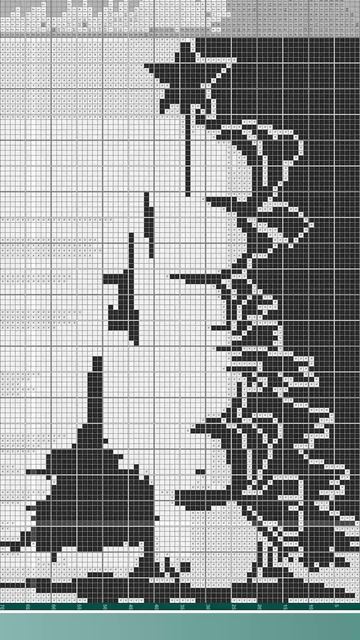 Снеговики - (Snowmens) [★★★★] 110х70 чёрно-белый японский кроссворд #pixelart