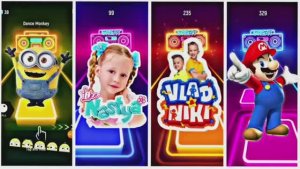 🌟 Лайк Настя против Влада и Ники! 🔥 Битва с Миньонами и Марио в Плитках Музыки! 🎹