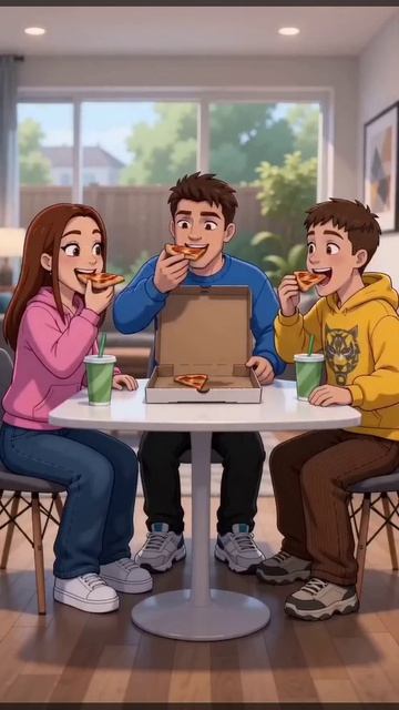 луномосик часть 34 едят пиццу