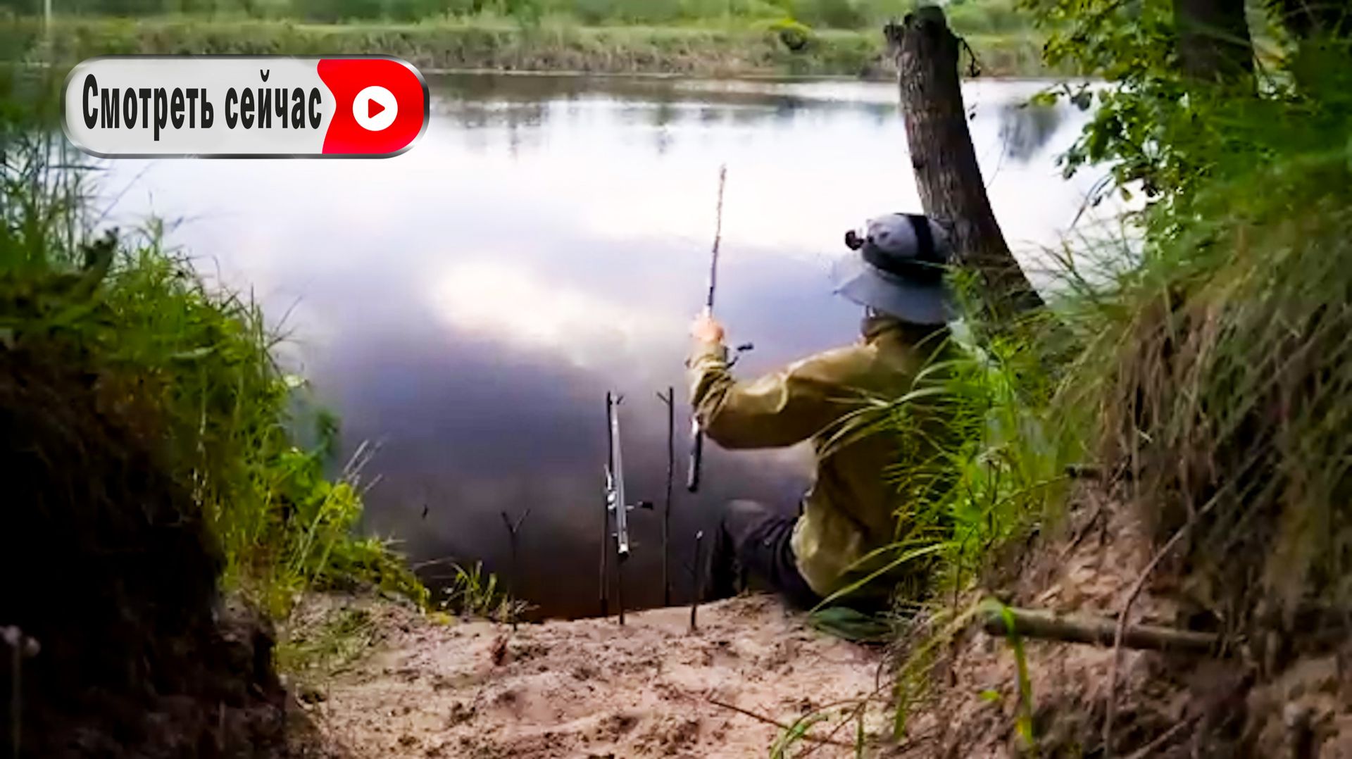 Ночная рыбалка на озере. Большие рыбы порвали мне все снасти