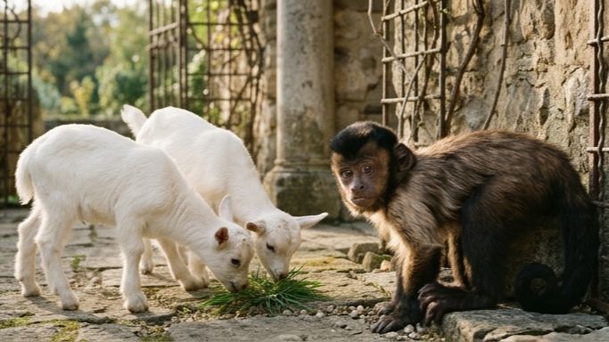 Вот КОЗА! Не дала молока, пришлось козлятам траву изучать! Обезьянки вырастили разбойничка Вакулу!
