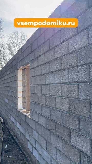 Завершили кладку наружных стен из теплоблоков с фаской