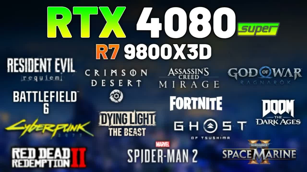 RTX 4080 SUPER | Тест в 12 играх | Ryzen 7 9800X3D | 1440p, 4K