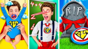 СУПЕРГЕРОЙ от 0 до 100 Лет Челлендж ! *От РОЖДЕНИЯ до СМЕРТИ за 24 Часа*