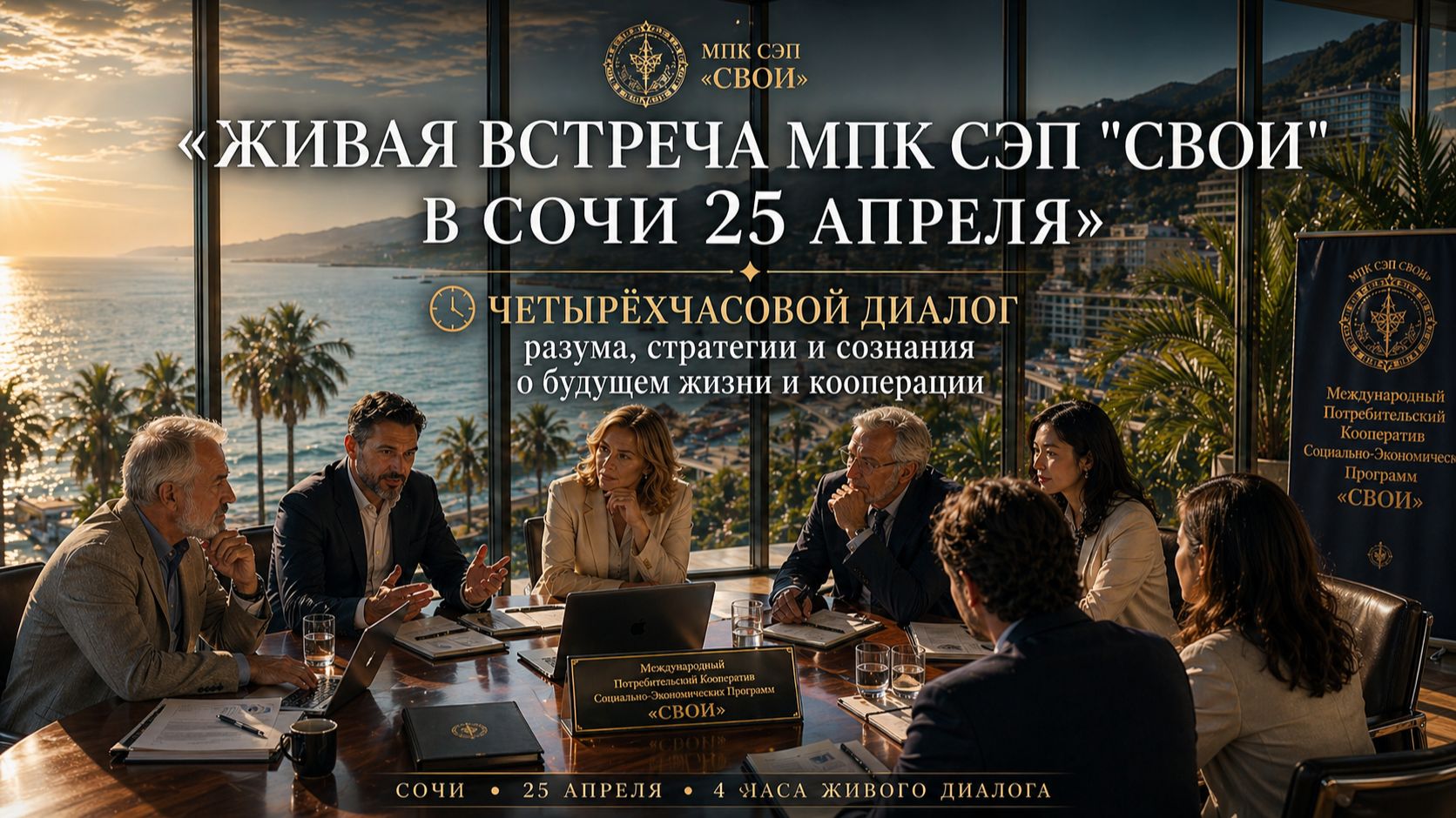 ЖИВАЯ ВСТРЕЧА МПК СЭП «СВОИ» В СОЧИ от 25 апреля 2026 года. Душевный диалог о жизни и кооперации.