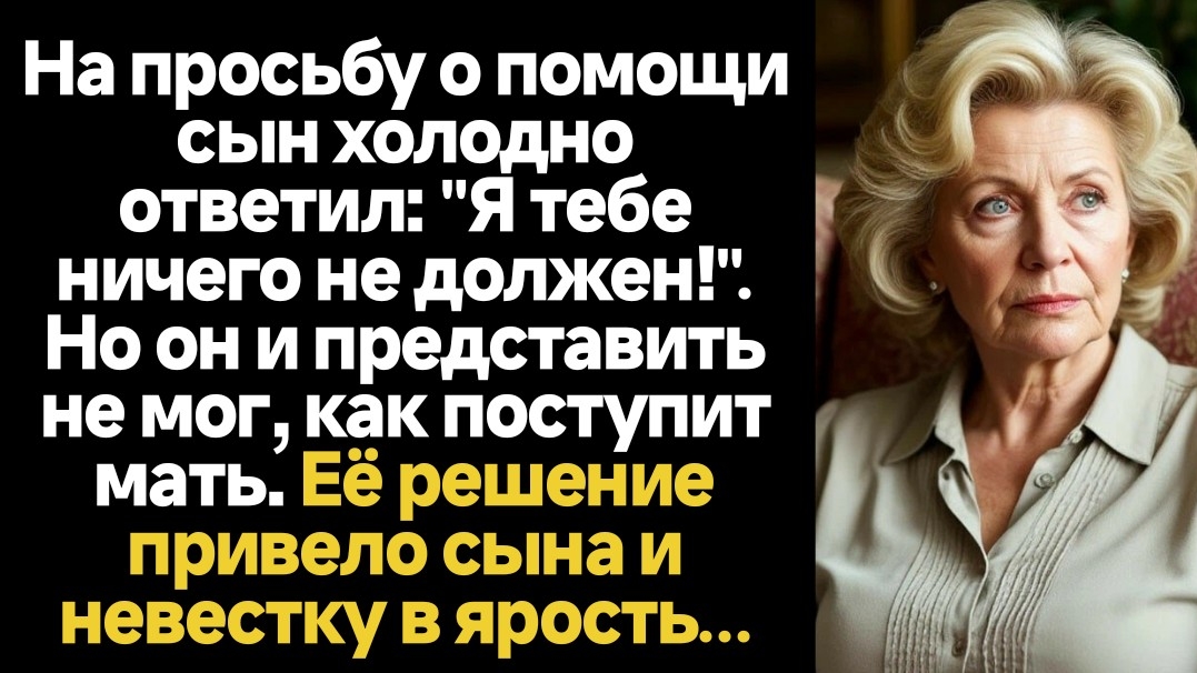 ИСТОРИИ ИЗ ЖИЗНИ/Я тебе ничего не должен! - заявил сын в ответ на мою просьбу о помощи