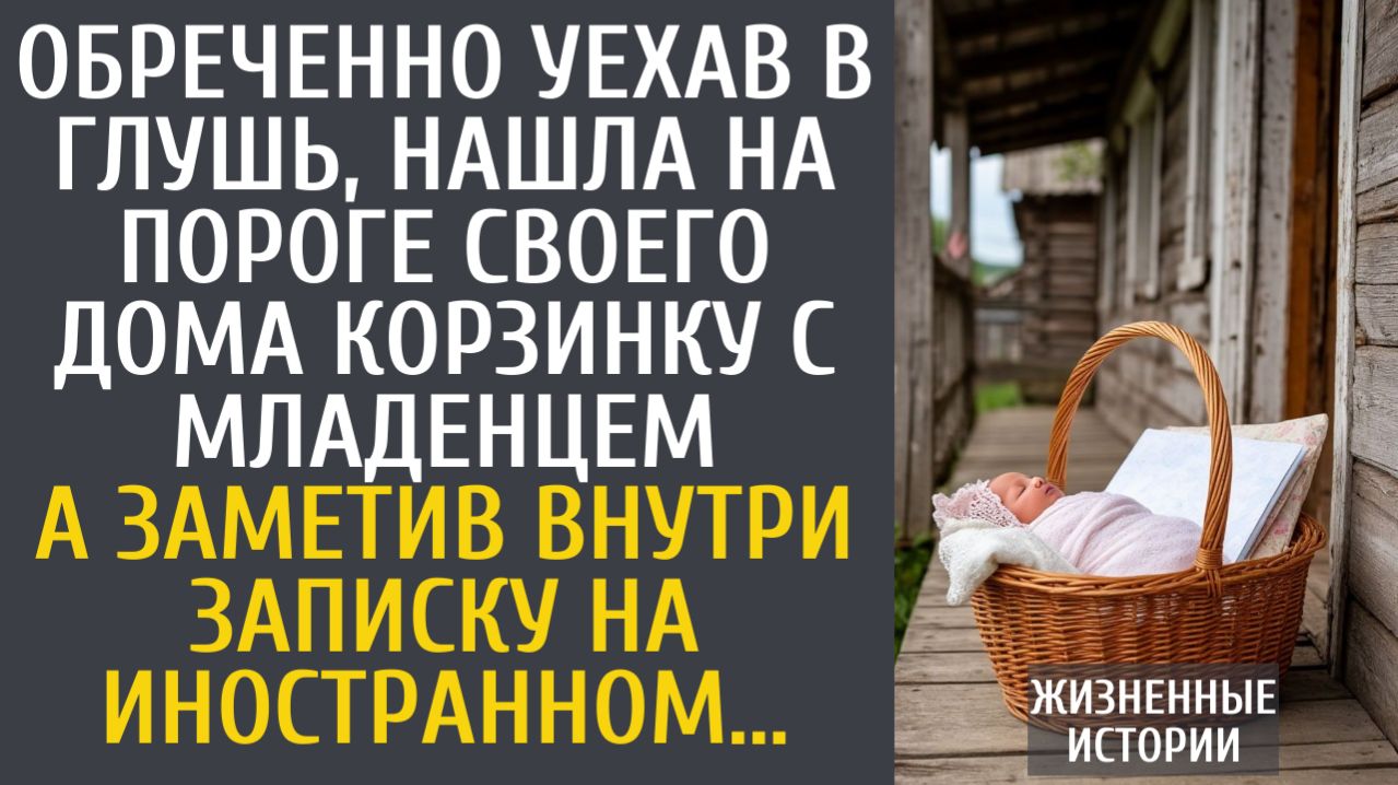 Истории из жизни: Обреченно уехав в глушь, нашла на пороге своего дома корзинку с младенцем…