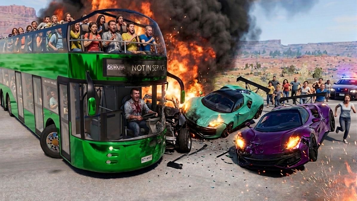 BeamNG Drive - Аварии на перекрестке автомобилей