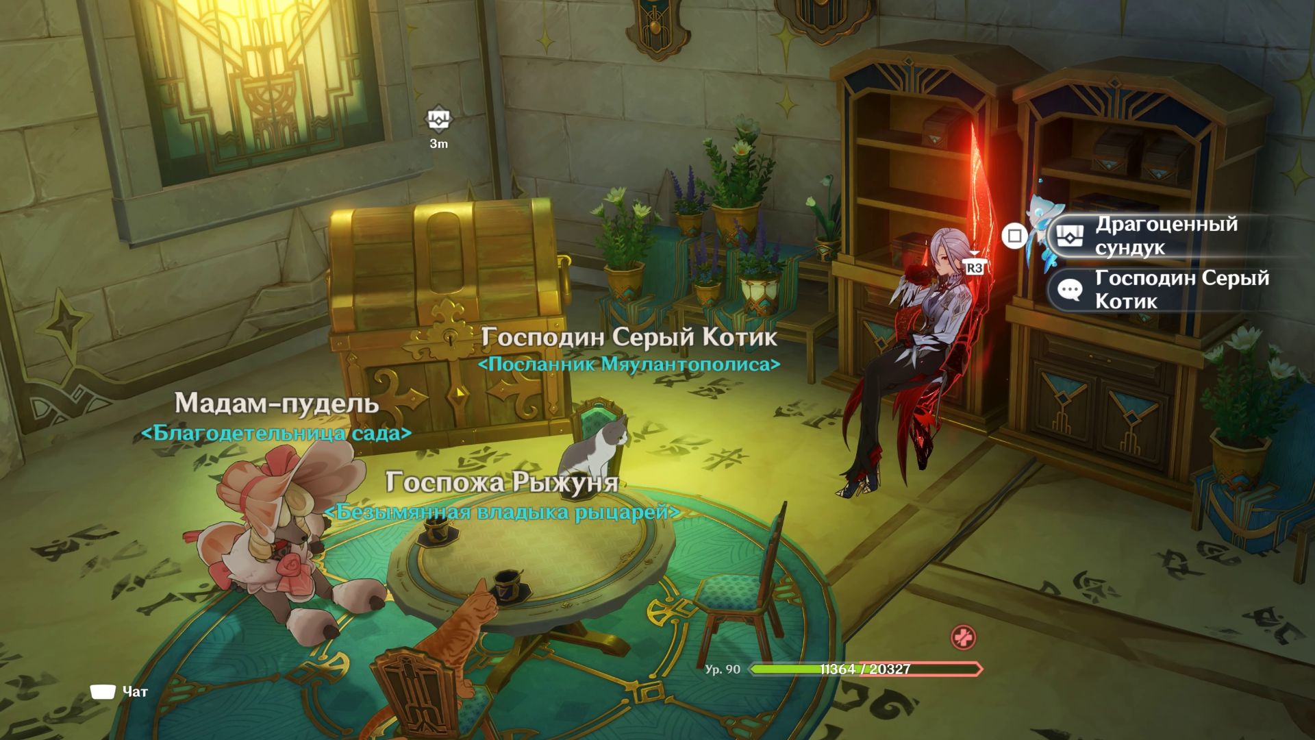 Помощь серому коту. Как собрать зверей на чаепитие. Храм пространства. Genshin Impact