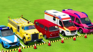 Мультфильмы Машинки для Детей/Полицейские Машины Трактор Скорая Помощь Поезд Экскаватор/Мультики