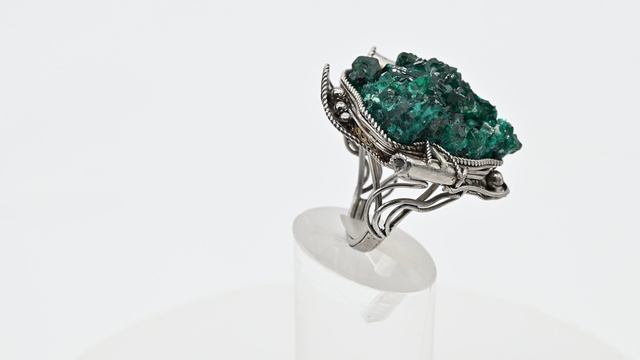 Кольцо диоптаз (ашерит) 40*38мм., размер-17,5 ни265513