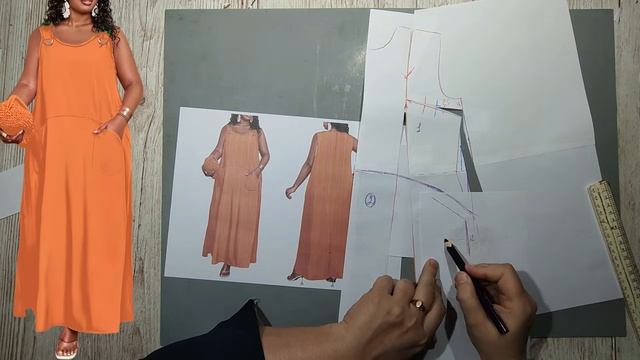 Моделирование. Трикотажный сарафан - простой, но изысканный. Выкройка № 2053.