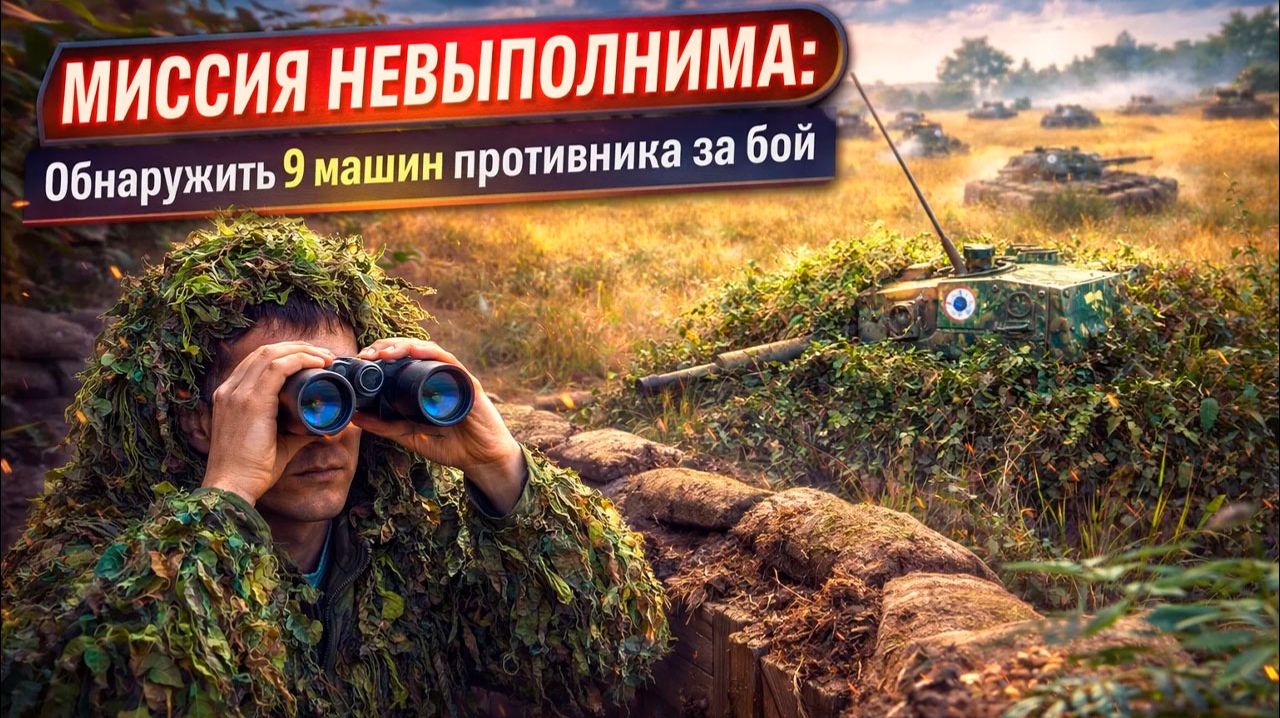 МИССИЯ НЕВЫПОЛНИМА: Обнаружить 9 машин противника за бой II ЛТ 8 уровни