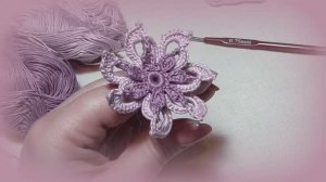 Цветок мотив двухцветный Ирландское кружево Анастасии Хмель