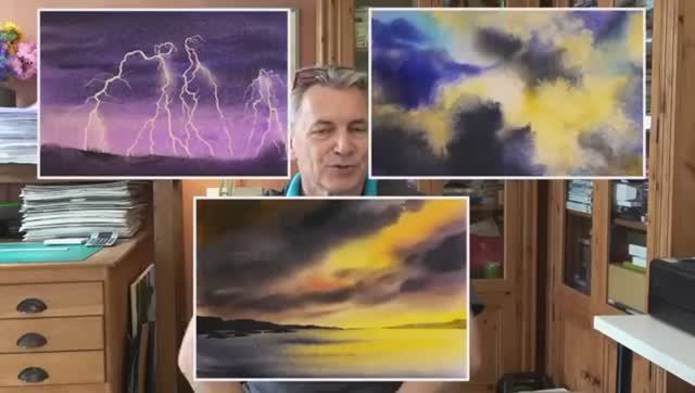 3 способа нарисовать грозовое небо акварелью