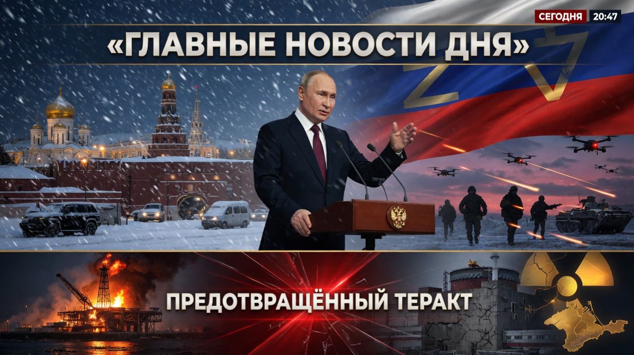 Главные новости дня. Путин в Петербурге, снегопад в Москве и новые успехи на фронте.