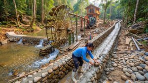 Создание автоматической системы подачи воды из ручья на ферму — строительство дренажного канала.