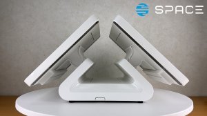 SPACE PANDA  -  стильный белый двух экранный сенсорный терминал