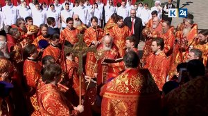 Патриарх Кирилл провел службу в новом храме в станице Динской