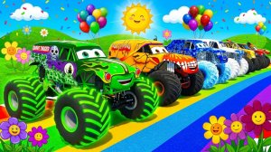 МУЛЬТИКИ ПРО МАШИНКИ 4К Эпические прыжки и столкновения на скоростном монстр-траке Beamng Drive #149