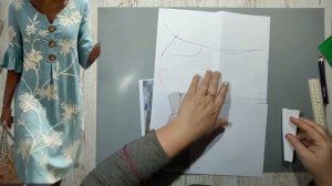 Моделирование. Как кроить цельную складку не разрезая платье. Выкройка № 2052.