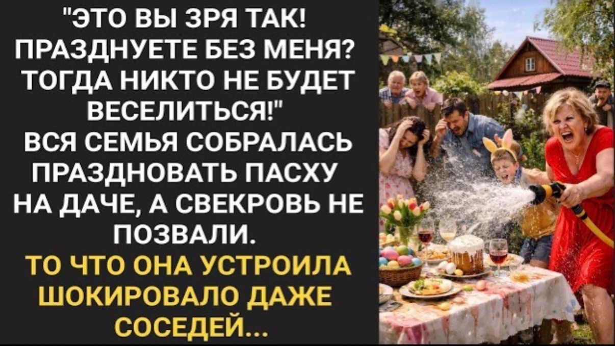 Как свекровь не позвали на дачу праздноватьПасху! Соседи были в шоке История которая вызовет эмоции!