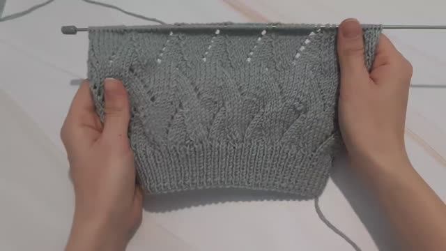 Очень простой и красивый ажурный узор спицами. Вязание спицами для начинающих. + СХЕМА.