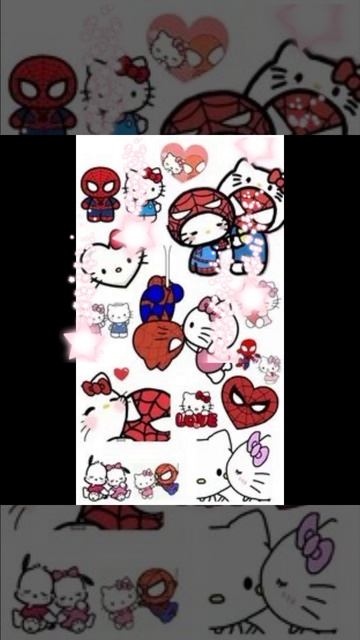 Hello Kitty и Человек паук(Спайдермен)