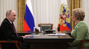 Владимир Путин с Председателем Совета Федерации Валентиной Матвиенко, Санкт-Петербург 27 апреля 2026