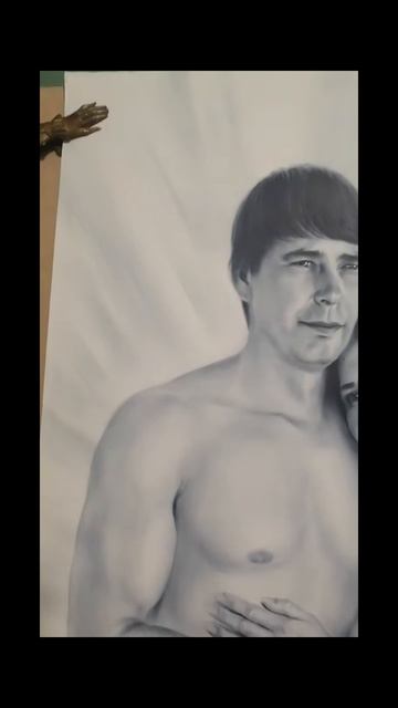 Портрет двоих , масло на качественной бумаге , в технике #Сфумато