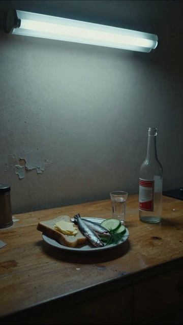 Русская закуска: хлеб с рыбой и водка #еда #рецепты