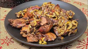 Вкусная жареная куриная печень в аэрогриле