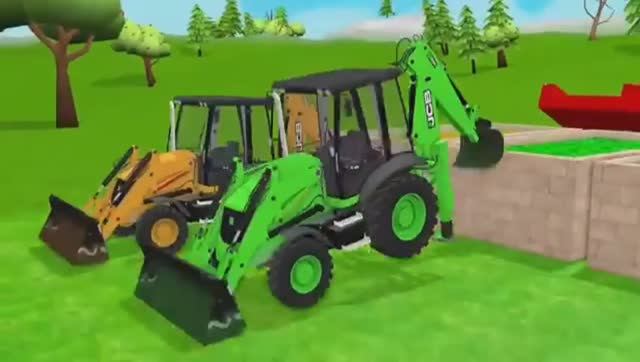 Мультик про трактор. Яркий мультик. Трактора едят по горкам.Машинки для детей и малышей.