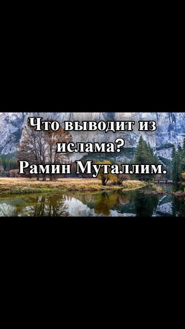 Что выводит из ислама? Рамин Муталлим