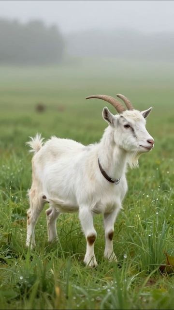 Милейшая козочка на зелёном пастбище коза животные природа