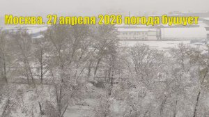 Москва. 27 апреля 2026 погода бушует.Снежная метель