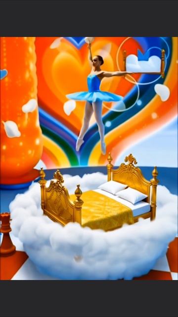 Балеринка на кровати и на пенке)