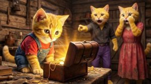 Рыжий котёнок находит тайное сокровище – мама-кошка в шоке и не верит своим глазам